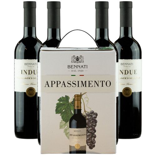 Vinpakke - 4 Bennati Indue + 3 liter Bennati Appassimento Gratis