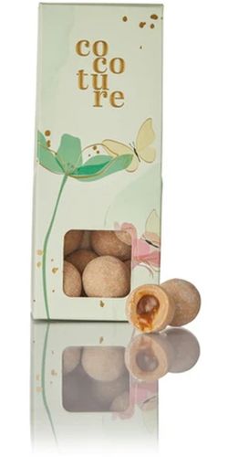 Cocoture, Karamellove, karamelliseret hvidchoko, Karamel/havsalt i grøn æske.