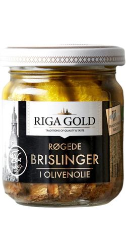 Grøndals, Røgede brislinger i glas 100 g.