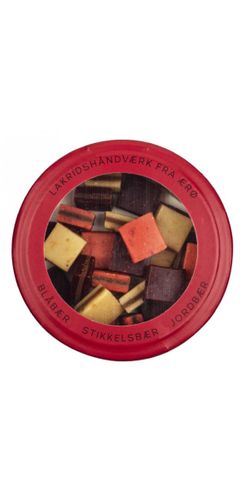 Hattesen Lakridskonfekt, Rød Æske, Blåbær/Stikkelsbær/Jordbær - Godis