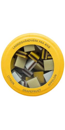 Hattesen Lakridskonfekt, Gul Æske, Citron/Appelsin/Passion - Godis