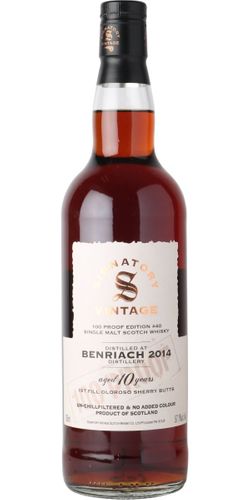 Signatory Vintage 2014 Benriach 100 proof
