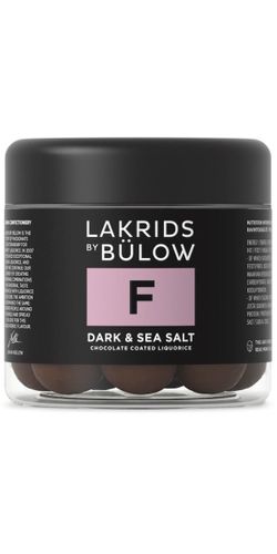 Lakrids by Bülow "F" Dark & Seasalt 115 g. - Bedst før: 05.08.2026