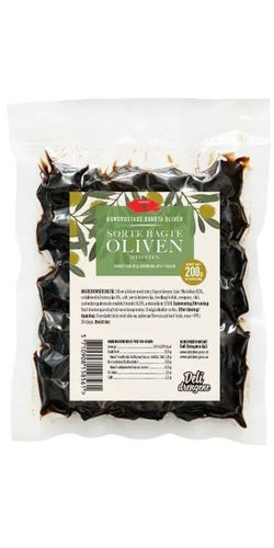Sorte bagte oliven (Vacuum) 200g - Oliver
