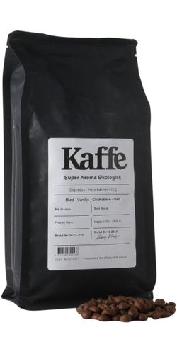 Super Aroma Ekologisk Espresso 500 g. (Hela bönor)