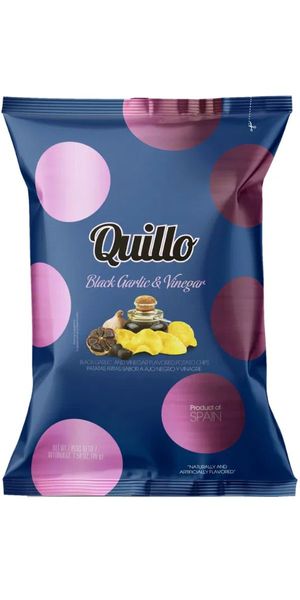Quillo, Chips med Eddike og Sort Hvidløg 45 g.