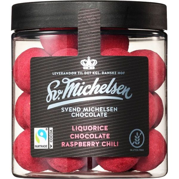 SV. Michelsen, Lakridsdragé hvid chokolade, hindbær & chili